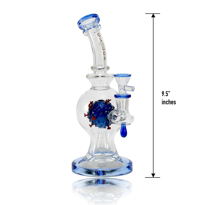 10” Corona Perc Waterpipe- Cali Cloudx