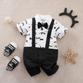 100% Cotton Bow Tie Short Sleeve Baby Jumpsuit (9 Designs)