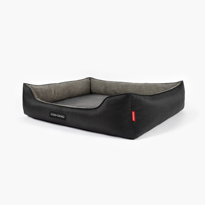 EzyDog 2-in-1 Ortho Smart Dog Bed front angle view charcoal