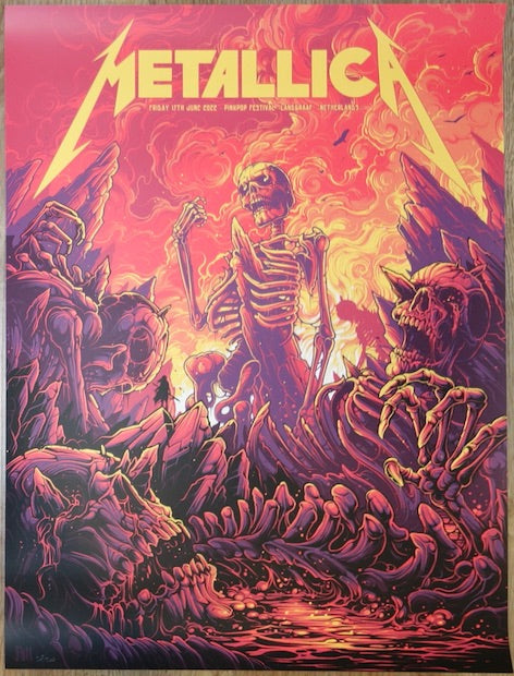 2022 Metallica - Landgraaf Silkscreen Concert Poster by Dan Mumford