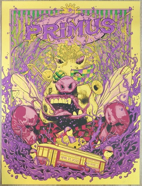 2022 Primus - New Orleans Gold Variant Concert Poster by Mark Richards