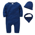 3-Piece Baby Long Sleeve Matching Jumpsuit Set (6 Colors)
