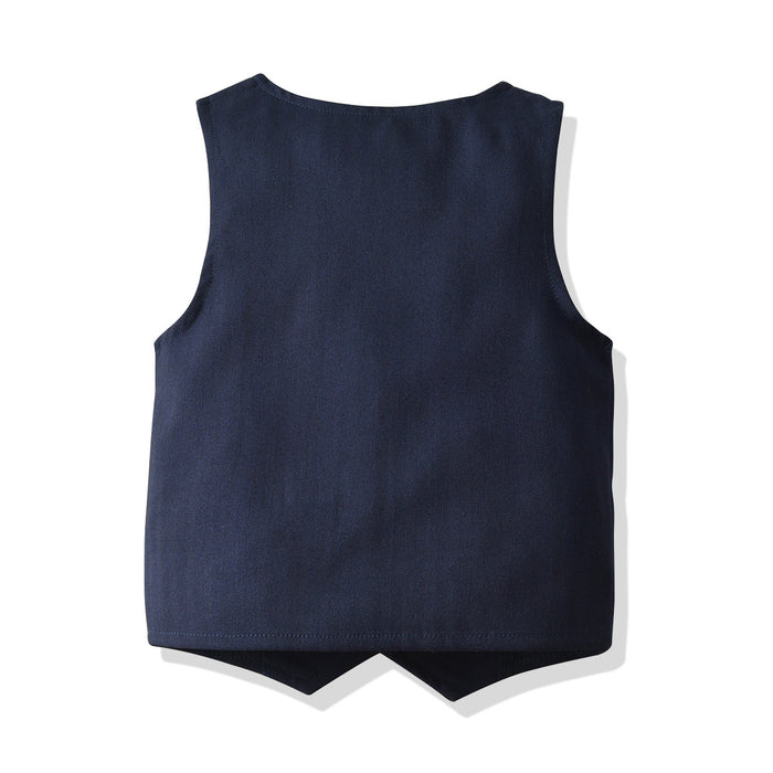 4-Piece Boy Bow Tie Navy Gentleman Suit