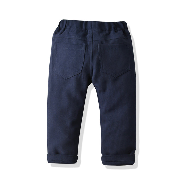 4-Piece Boy Bow Tie Navy Gentleman Suit