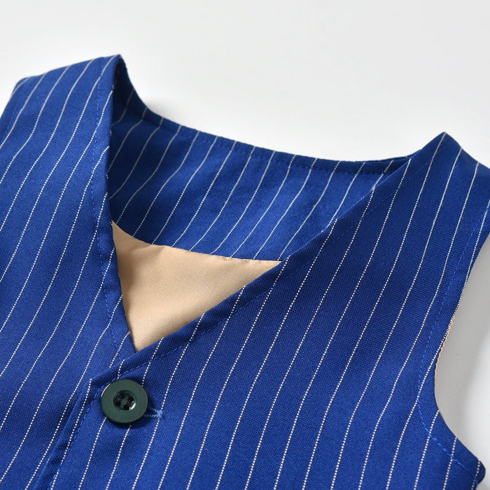 4-Piece Boy's Bow Tie Blue Gentleman Suit (3 Colors)