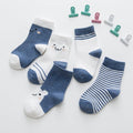 5-Pack Cartoon Bear Socks (4 Colors)