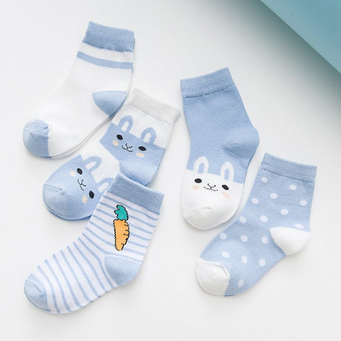 5-Pack Cartoon Bunny Socks (5 Colors)