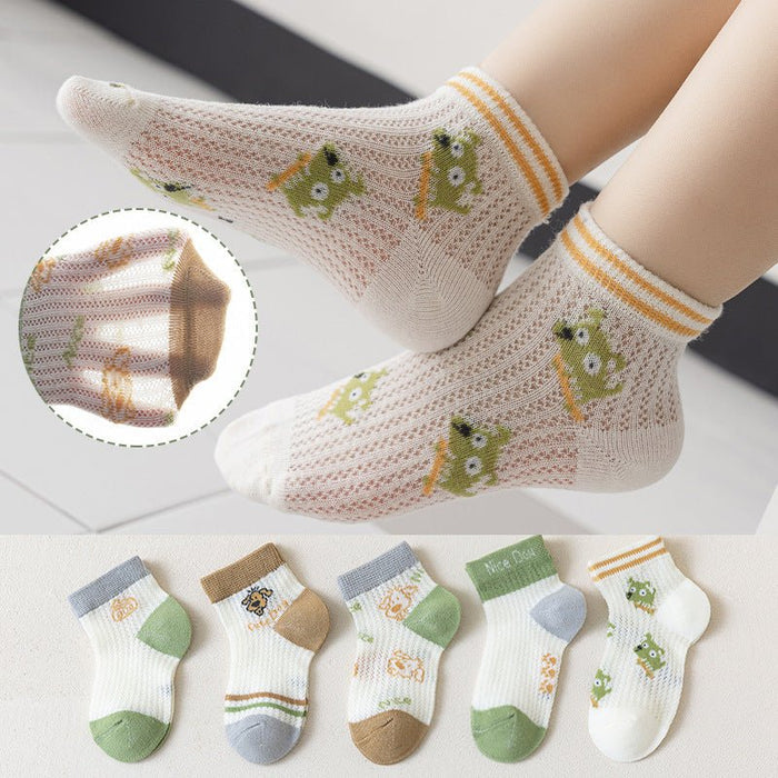 5-Pack Cartoon Patterns Cotton Socks (4 Designs)
