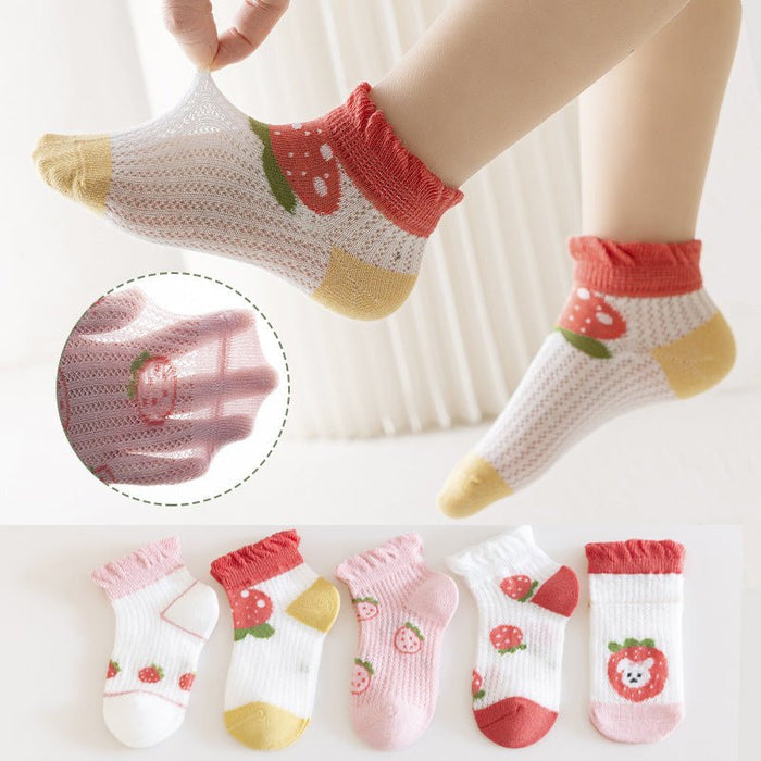 5-Pack Cartoon Patterns Cotton Socks (4 Designs)