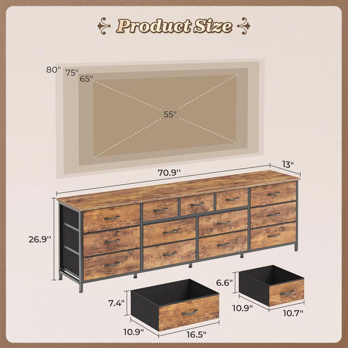 70 Inch Dresser TV Entertainment Center With Drawers-2
