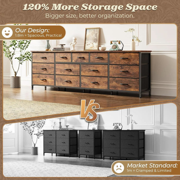 70 Inch Dresser TV Entertainment Center With Drawers-3