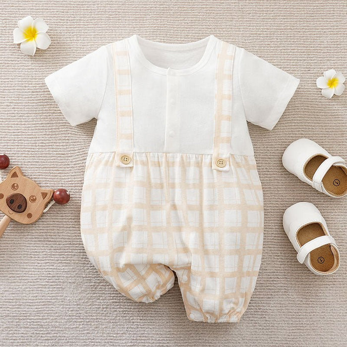 9 Designs Premium Baby's Short Sleeve Cotton Cartoon Jumpsuit