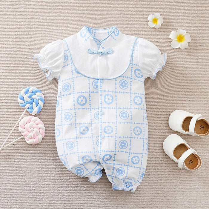 9 Designs Premium Baby's Short Sleeve Cotton Cartoon Jumpsuit