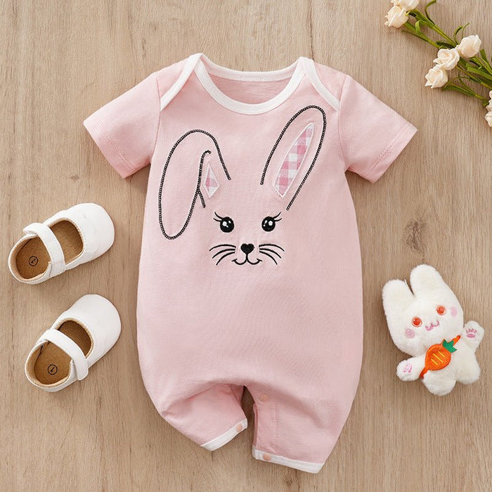 9 Designs Premium Baby's Short Sleeve Cotton Cartoon Jumpsuit