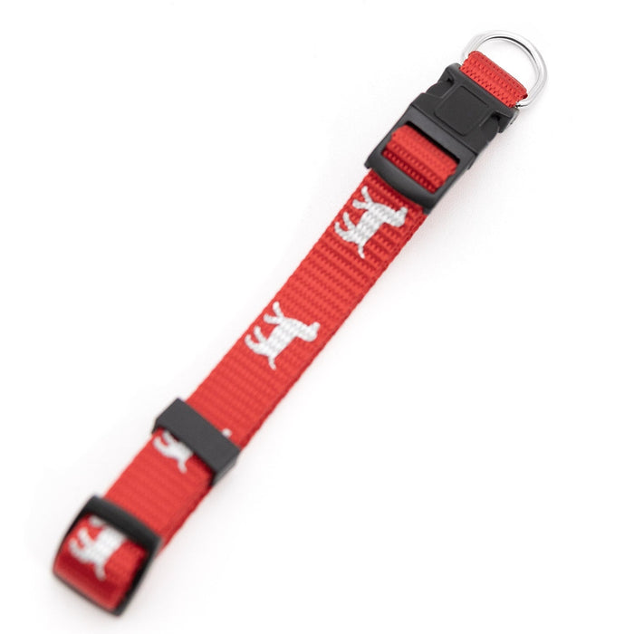 Adjustable Dog Collar with a Reflective Hound Print