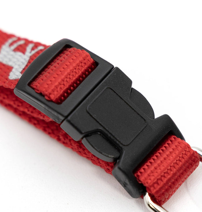 Adjustable Dog Collar with a Reflective Hound Print
