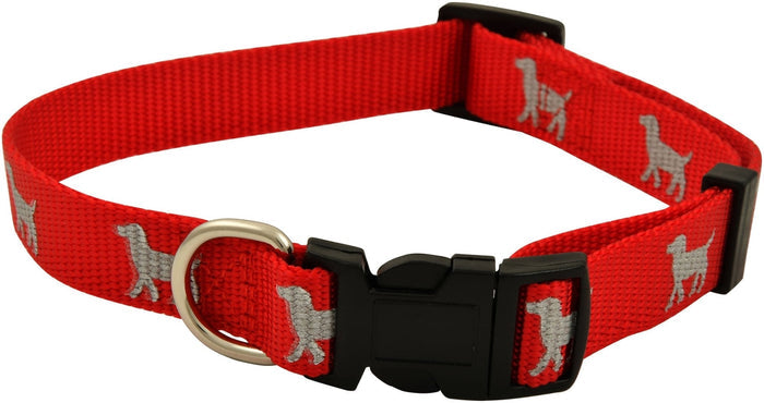 Adjustable Dog Collar with a Reflective Hound Print
