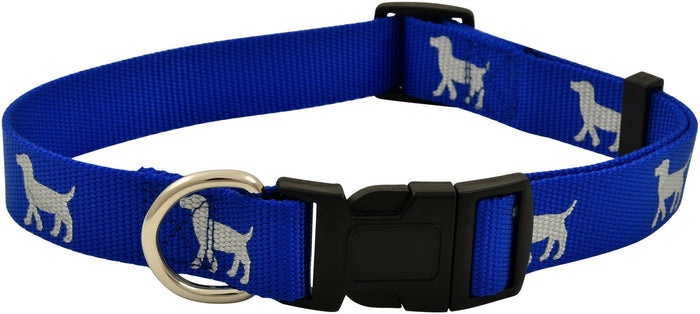 Adjustable Dog Collar with a Reflective Hound Print