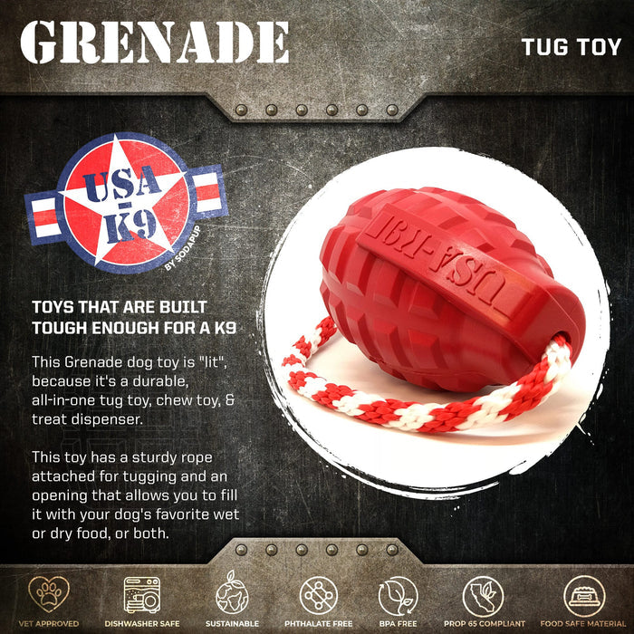 Army Green Grenade Rope Reward Toy