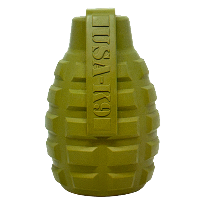 Army Green Grenade Rubber Treat Toy