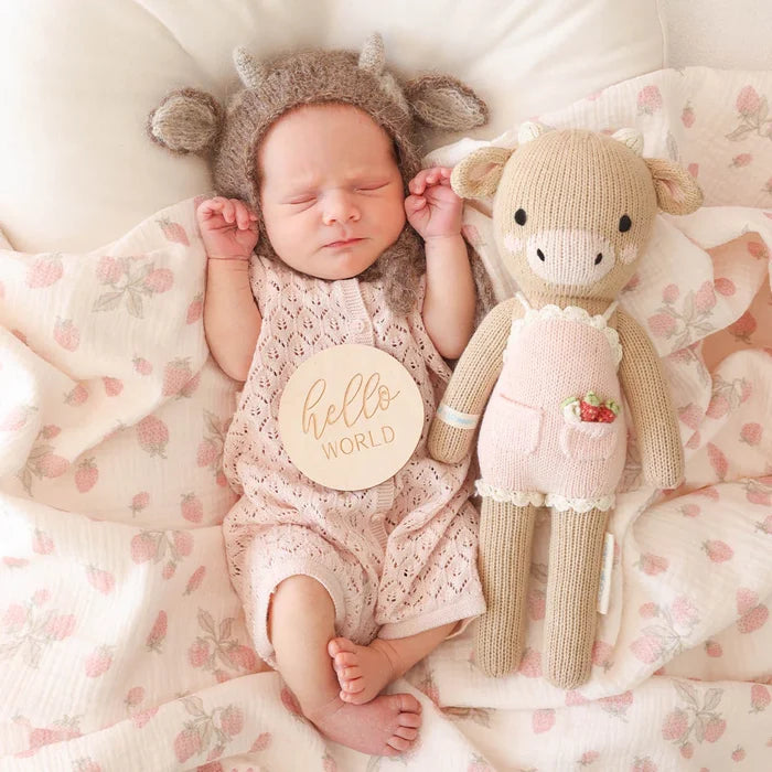 Ava the cow in powder pink
