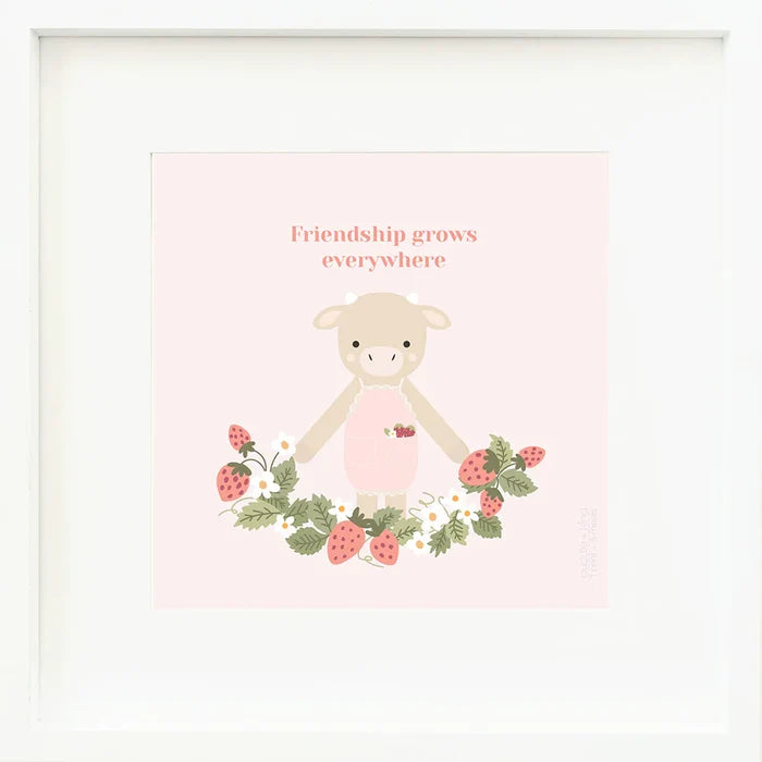 Ava the cow in powder pink