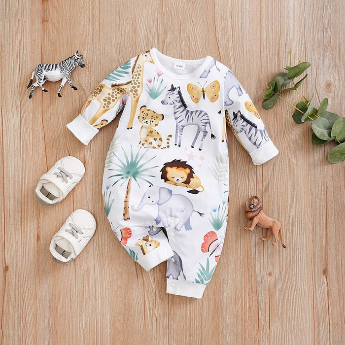Baby Adorable Mixed Animals Print Jumpsuit (6 Designs)