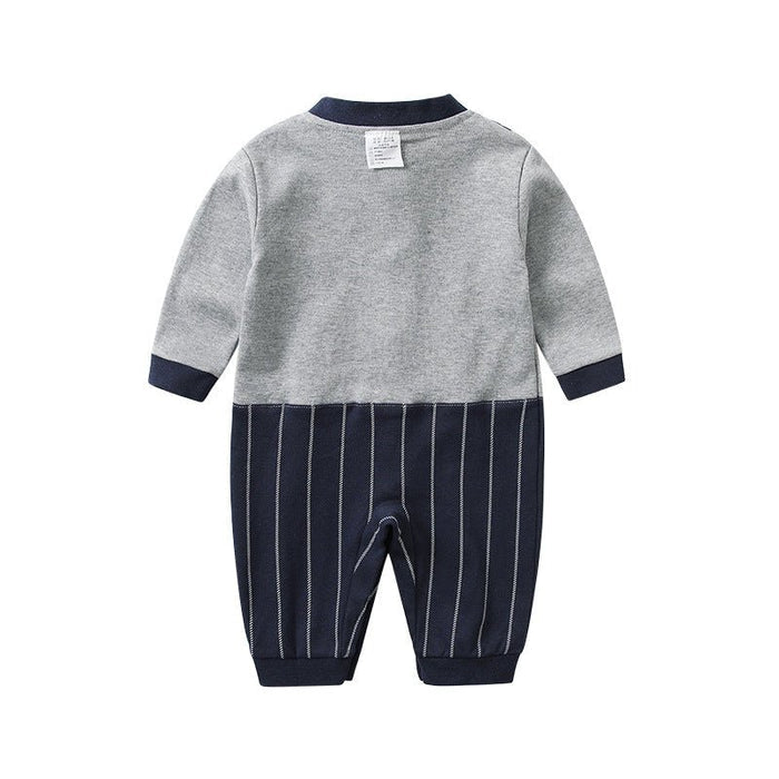 Baby Boy Gentleman Bow Tie Long Sleeve Jumpsuit