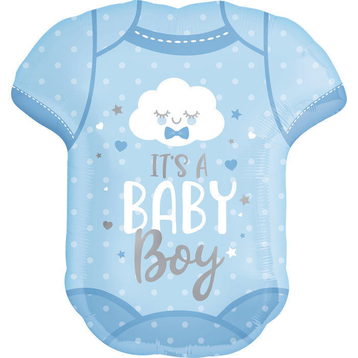 blue onesie it's a baby boy balloon