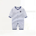 Baby Boy Stripes/Boats Print Buttons Jumpsuit