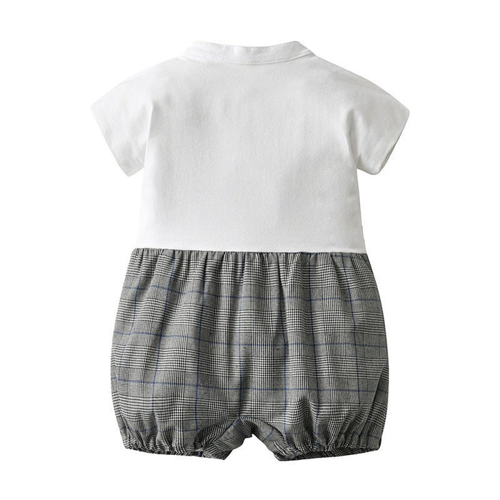 Baby Boy Suspender Shorts + Bow Tie Suit Short/Long Sleeve Jumpsuit