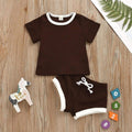 Baby Breathable Solid Top and Shorts Set