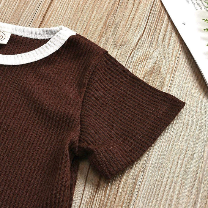 Baby Breathable Solid Top and Shorts Set