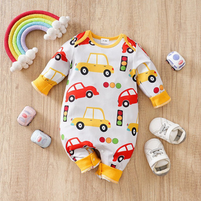 Baby Cars and Animals Mixed Print Jumpsuit (6 Designs)