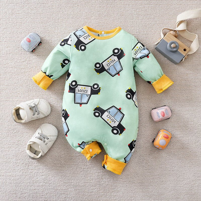 Baby Cars and Animals Mixed Print Jumpsuit (6 Designs)