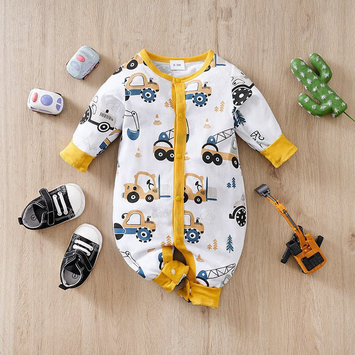 Baby Cars and Animals Mixed Print Jumpsuit (6 Designs)
