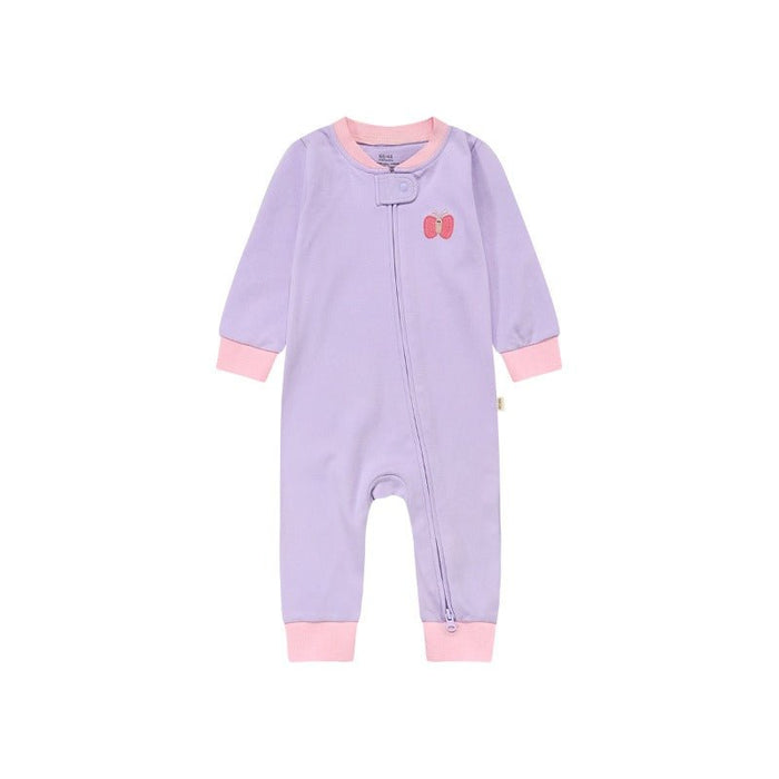 Baby Cartoon Butterfly and Apple Embroidery Design Jumpsuit (5 Designs)
