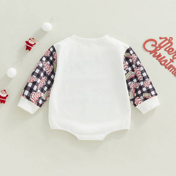 Baby Christmas Wagons/Cookies Long Sleeve Onesie