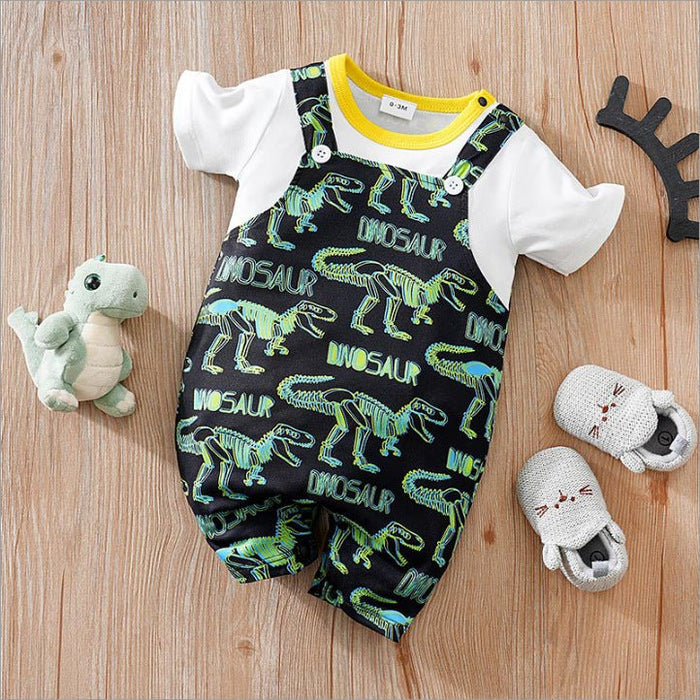 Baby Colorful Dino Patterns Jumpsuit (6 Designs)