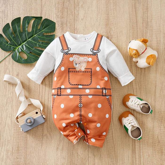 Baby Comfy Cartoon Animals and Cars Mixed Prints Jumpsuit (5 Designs)