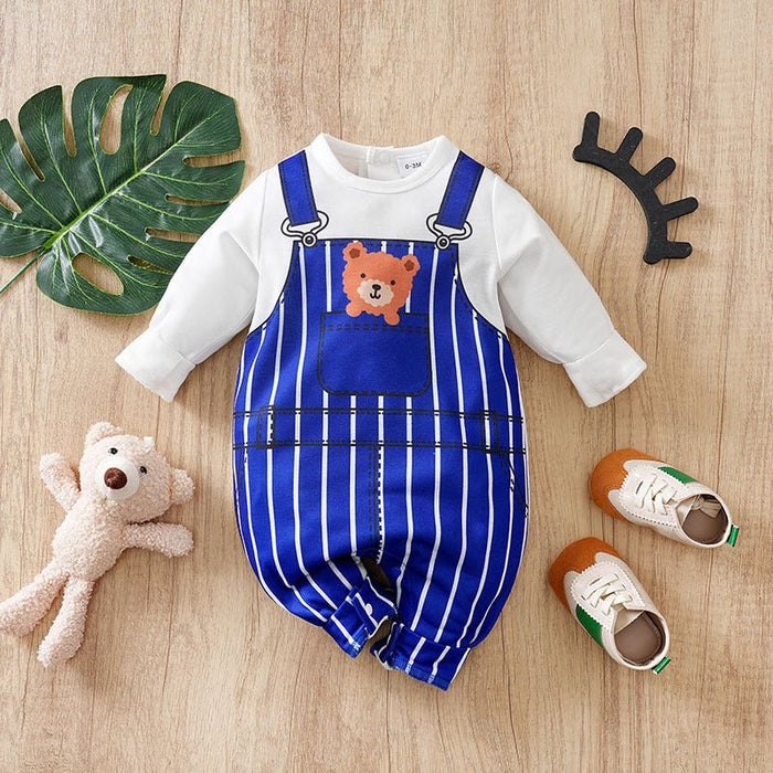 Baby Comfy Cartoon Animals and Cars Mixed Prints Jumpsuit (5 Designs)