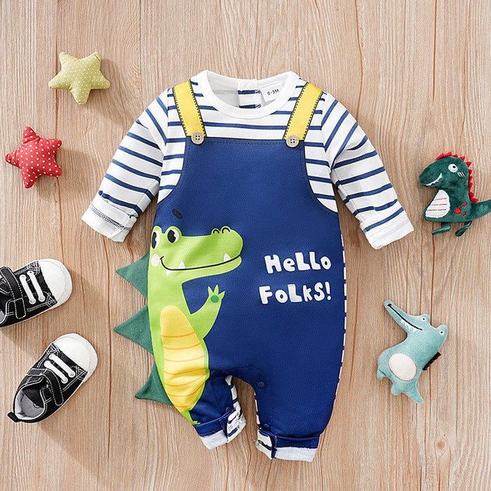 Baby Comfy Cartoon Animals and Cars Mixed Prints Jumpsuit (5 Designs)