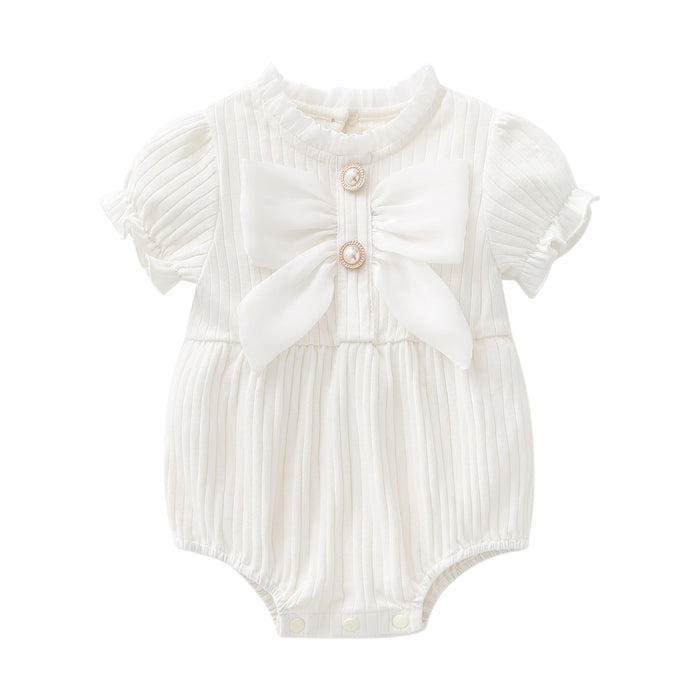 Baby Girl Adorable Bow Short/Long Sleeve Onesie (3 Colors)