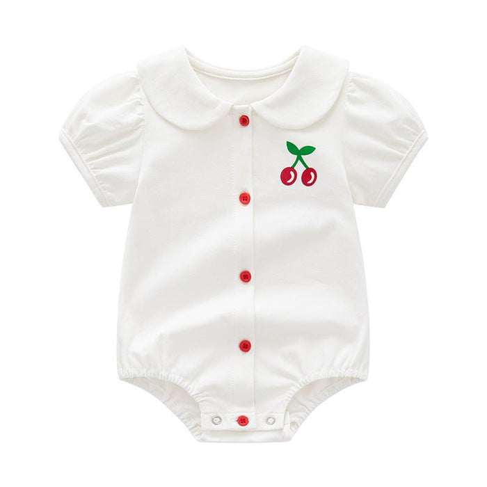 Baby Girl Adorable Cherry Short Sleeve Onesie
