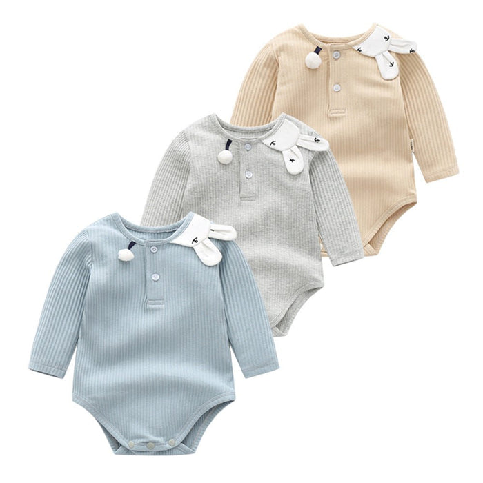 Baby Girl Bunny Ears Long Sleeve Onesie (6 Colors)