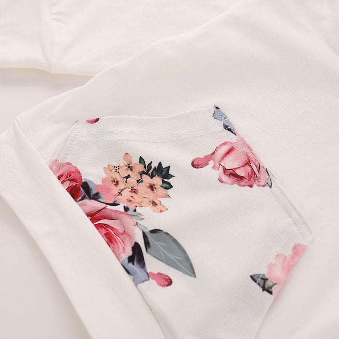 Baby Girl Floral Hoodie, Pants and Headband Set