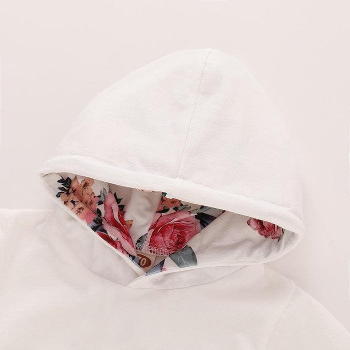 Baby Girl Floral Hoodie, Pants and Headband Set
