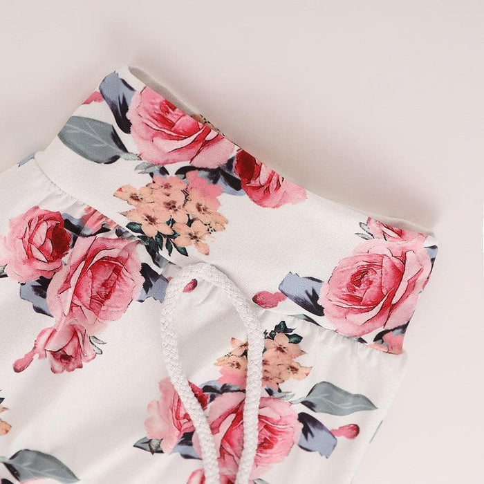 Baby Girl Floral Hoodie, Pants and Headband Set