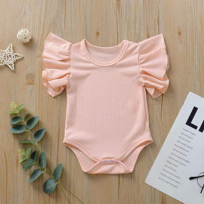 Baby Girl Ruffle Sleeves Casual Onesie (3 Colors)