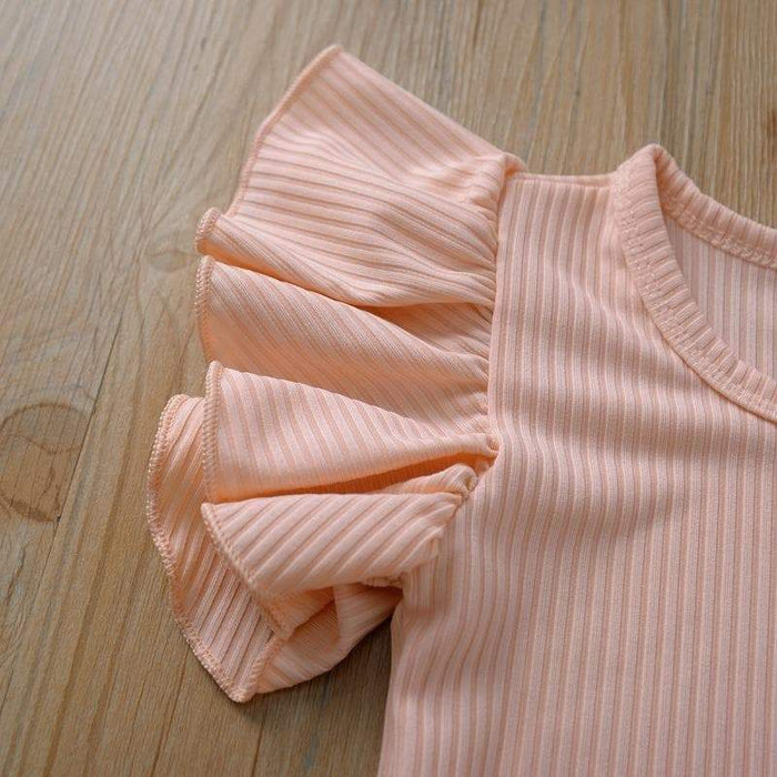 Baby Girl Ruffle Sleeves Casual Onesie (3 Colors)